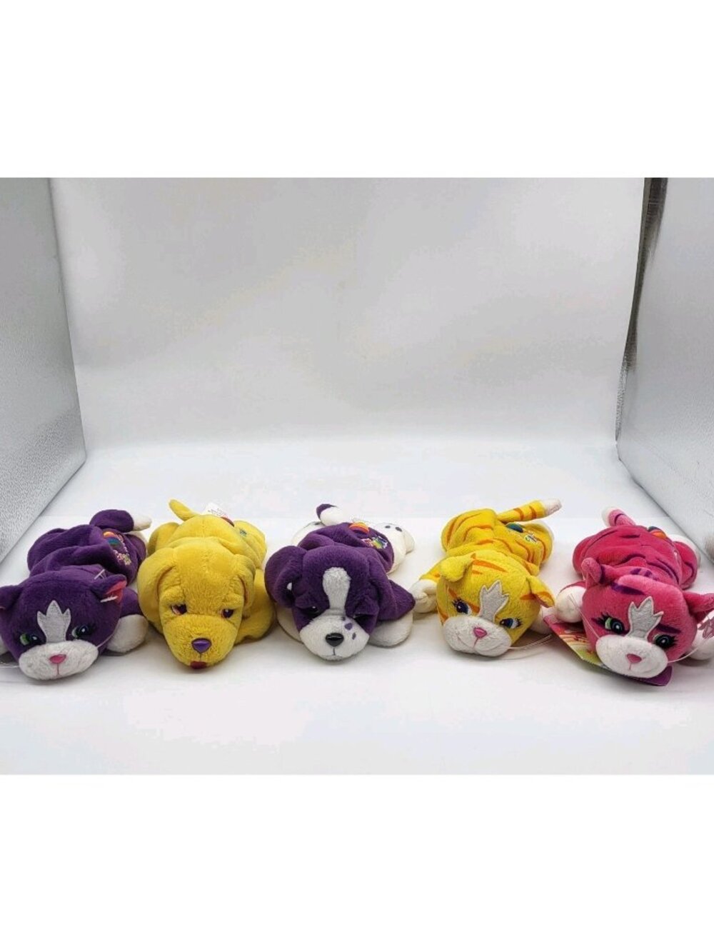 Vintage Lisa Frank Lot Bean Buddies Collection 5 Cats Dogs Plush